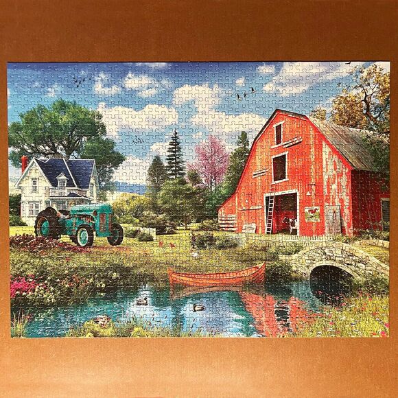 Eurographics The Red Barn by Dominic Davison 1000 Piece Puzzle - Complete - Picture 2 of 8